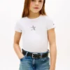 Camiseta infantil con estrella y bandera de strass Camiseta infantil con estrella y bandera de strass