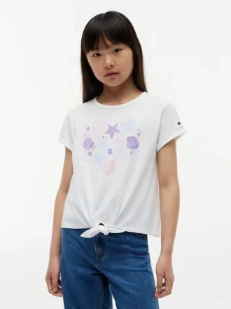 Camiseta infantil con lazo delantero y concha