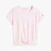 Camiseta infantil con lazo delantero y logotipo de Hilfiger Camiseta infantil con lazo delantero y logotipo de Hilfiger