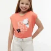 Camiseta infantil con logo floral de lentejuelas Camiseta infantil con logo floral de lentejuelas