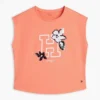 Camiseta infantil con logo floral de lentejuelas Camiseta infantil con logo floral de lentejuelas