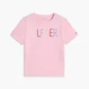 Camiseta infantil con logo Hilfiger de lentejuelas Camiseta infantil con logo Hilfiger de lentejuelas