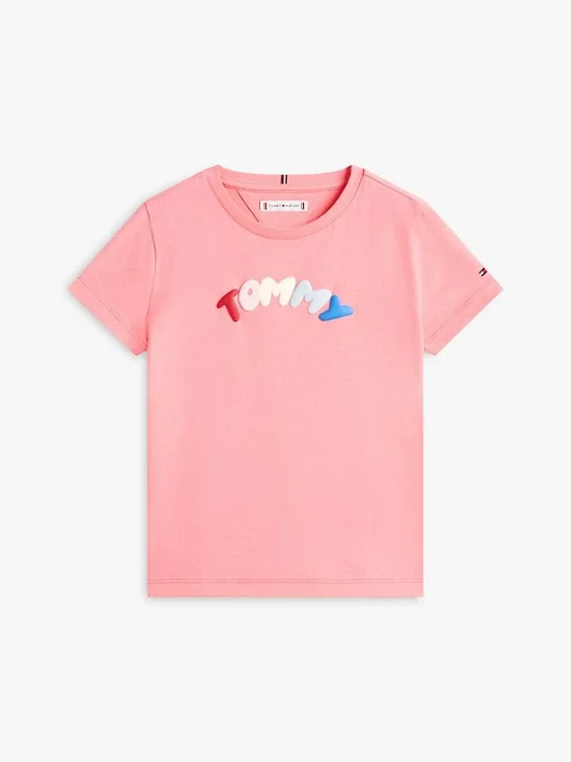 Camiseta infantil con logo multicolor en relieve Camiseta infantil con logo multicolor en relieve