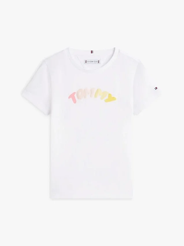 Camiseta infantil con logo multicolor en relieve Camiseta infantil con logo multicolor en relieve
