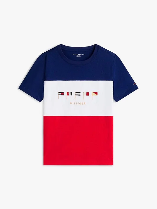 Camiseta infantil con logo Multiflag y bloques de color Camiseta infantil con logo Multiflag y bloques de color