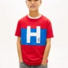 Camiseta infantil con logo náutico en bloques de color Camiseta infantil con logo náutico en bloques de color