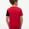 Camiseta infantil con logo y bloques de color verticales Camiseta infantil con logo y bloques de color verticales
