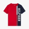Camiseta infantil con logo y bloques de color verticales Camiseta infantil con logo y bloques de color verticales