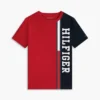Camiseta infantil con logo y bloques de color verticales Camiseta infantil con logo y bloques de color verticales