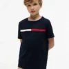 Camiseta infantil con logotipo y rayas de bandera Camiseta infantil con logotipo y rayas de bandera