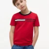 Camiseta infantil con logotipo y rayas de bandera Camiseta infantil con logotipo y rayas de bandera