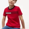 Camiseta infantil con logotipo y rayas de bandera Camiseta infantil con logotipo y rayas de bandera