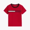 Camiseta infantil con logotipo y rayas de bandera Camiseta infantil con logotipo y rayas de bandera