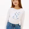 Camiseta infantil con monograma floral