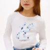 Camiseta infantil con monograma floral