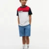 Camiseta infantil con rayas y bloques de color Camiseta infantil con rayas y bloques de color