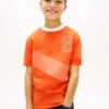 Camiseta infantil con rayas y logotipo Camiseta infantil con rayas y logotipo