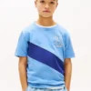 Camiseta infantil con rayas y logotipo Camiseta infantil con rayas y logotipo