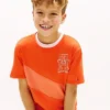 Camiseta infantil con rayas y logotipo Camiseta infantil con rayas y logotipo