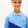 Camiseta infantil con rayas y logotipo Camiseta infantil con rayas y logotipo
