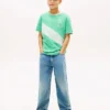 Camiseta infantil con rayas y logotipo Camiseta infantil con rayas y logotipo