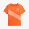 Camiseta infantil con rayas y logotipo Camiseta infantil con rayas y logotipo