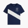 Camiseta infantil con rayas y logotipo Camiseta infantil con rayas y logotipo