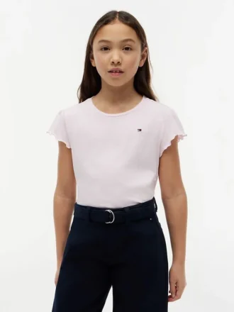 Camiseta infantil con ribete en las mangas