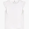 Camiseta infantil con volantes y ojales bordados Camiseta infantil con volantes y ojales bordados