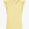 Camiseta infantil con volantes y ojales bordados Camiseta infantil con volantes y ojales bordados