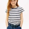 Camiseta infantil de rayas con mangas con volantes Camiseta infantil de rayas con mangas con volantes