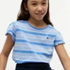 Camiseta infantil de rayas con ribete en las mangas