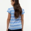 Camiseta infantil de rayas con ribete en las mangas