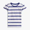 Camiseta infantil de rayas con ribete en las mangas Camiseta infantil de rayas con ribete en las mangas