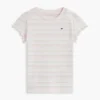 Camiseta infantil de rayas con ribete en las mangas Camiseta infantil de rayas con ribete en las mangas