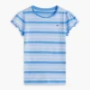 Camiseta infantil de rayas con ribete en las mangas