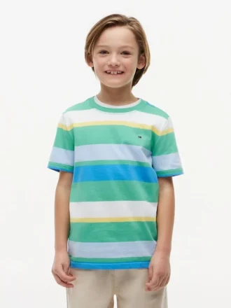 Camiseta infantil de rayas multicolor