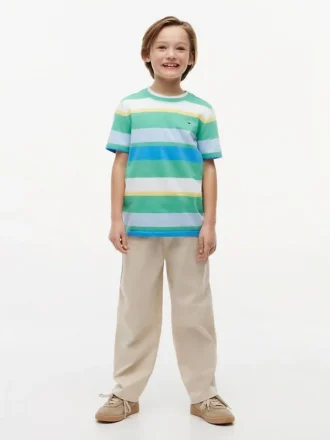 Camiseta infantil de rayas multicolor
