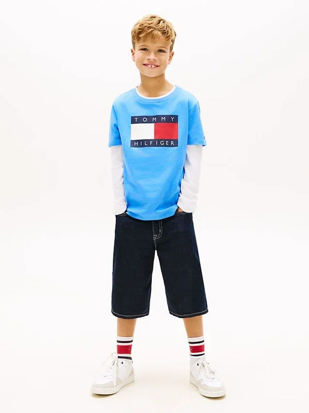 Camiseta infantil Tommy con el logotipo de la bandera Camiseta infantil Tommy con el logotipo de la bandera
