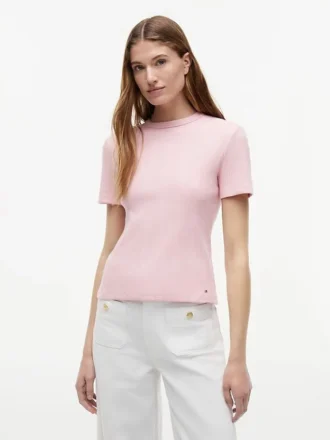 Camiseta ligera de punto acanalado