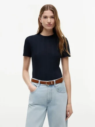 Camiseta ligera de punto acanalado