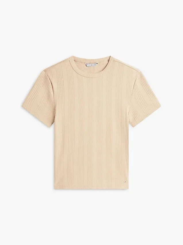 Camiseta ligera de punto acanalado Camiseta ligera de punto acanalado
