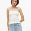 Camiseta sin mangas ajustada con fruncidos de Tommy Jeans