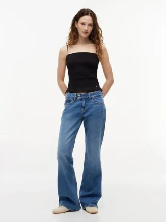Camiseta sin mangas ajustada con fruncidos de Tommy Jeans