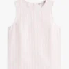 Camiseta sin mangas con botones en la espalda de mezcla de lino