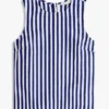 Camiseta sin mangas con botones en la espalda de mezcla de lino