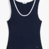 Camiseta sin mangas con cuello en V acanalado