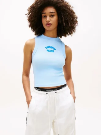 Camiseta sin mangas con logo en relieve de Tommy Jeans