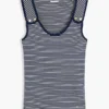 Camiseta sin mangas de corte entallado con botones dorados de estilo náutico