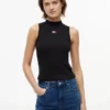 Camiseta sin mangas de cuello alto y corte ajustado de Tommy Jeans